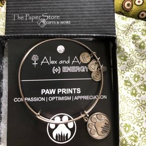 Alex and Ani silver Paw Print charm bracelet
